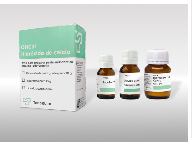 OHCal Avio para preparar pasta endodontica alcalina iodoformada con liquido acuoso